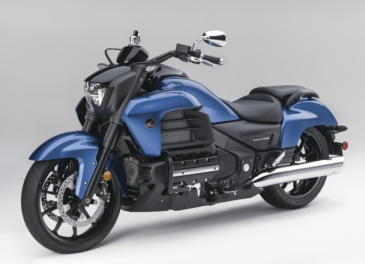 The 2014 Honda Gold Wing Valkyrie against a white background