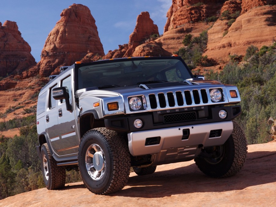 2008 Hummer H2 off-roading on rocks