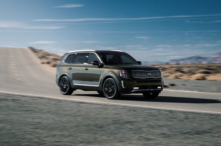 2020 Kia Telluride driving down the road