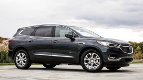 Immaculate 2019 Buick Enclave Made the List of SUVs that depreciate the fastest, pictured on pavement under an overcast sky