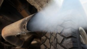 Car exhaust smoke