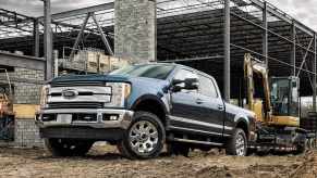 Ford F-350 diesel truck at the work site