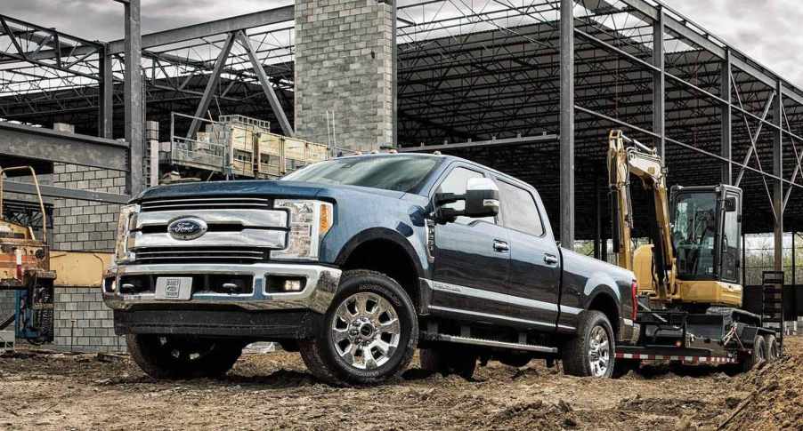 Ford F-350 diesel truck at the work site