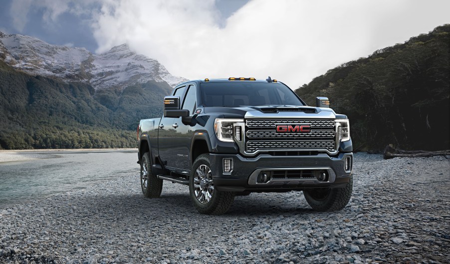 GMC Sierra 2500 HD Denali parked in gravel