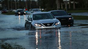 Car in salt water