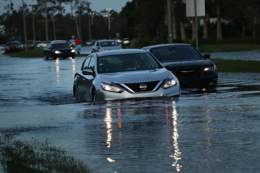 Car in salt water