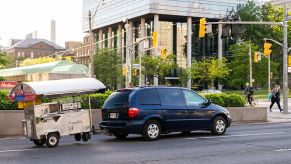 Car towing trailer