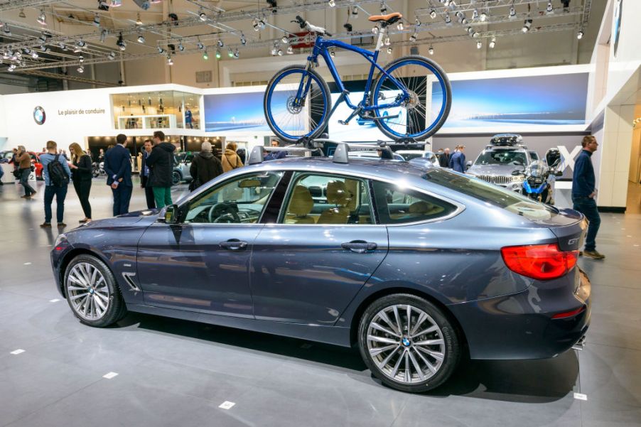 Car with a roof rack