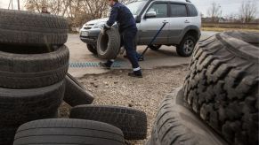 Changing car tires