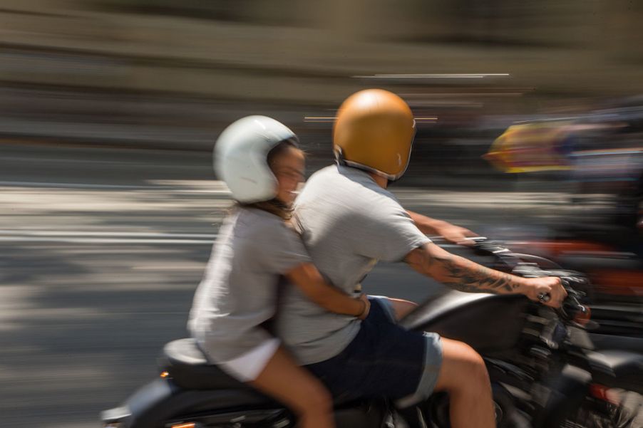 Wearing used motorcycle helmets