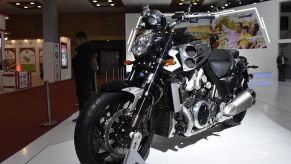 The Yamaha V-MAX bike on display