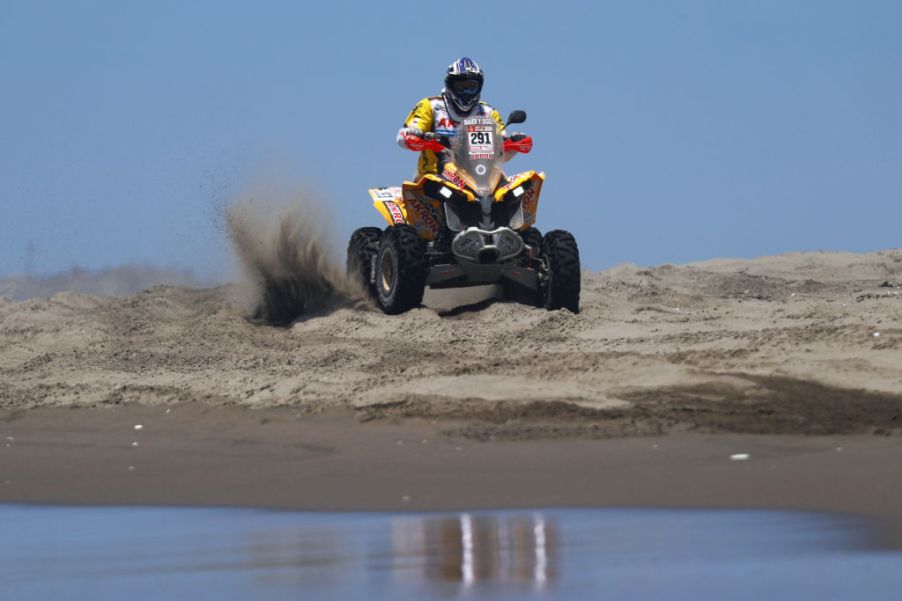 A rider on a Can-Am Renegade ATV