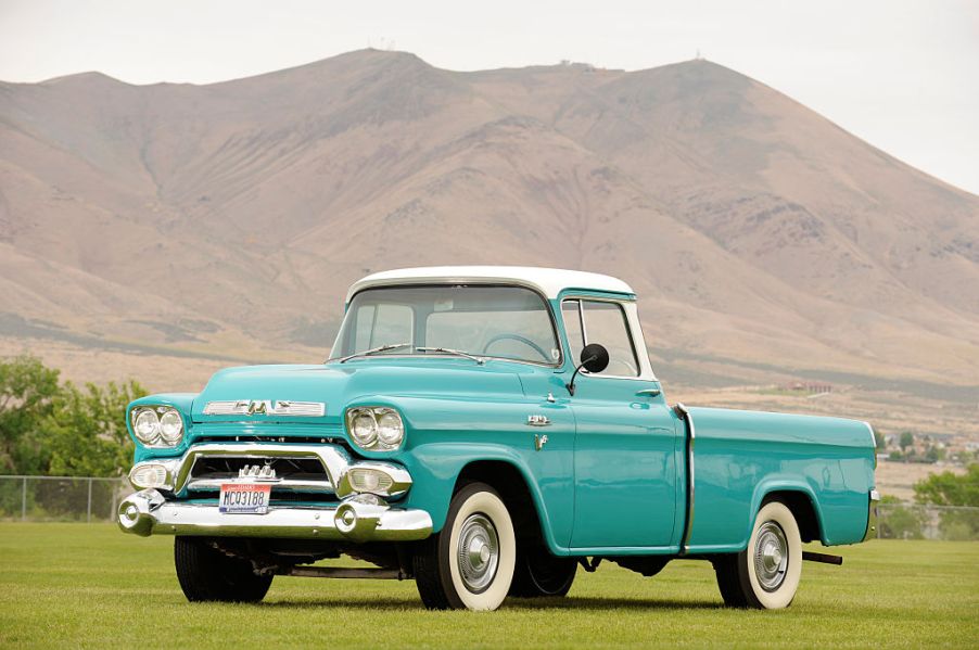 A 1958 GMC pickup truck is beautifully restored