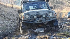 A truck off-roading with a snorkel