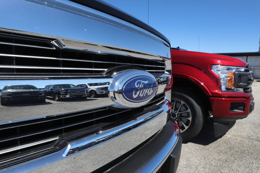 Ford F-150 pickup trucks seen on Metro Ford's sales lot in 2017