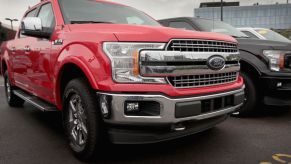 A red 2018 Ford F-150