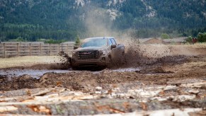 The 2020 GMC Sierra AT4 off-roading