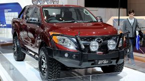 A Mazda BT-50 Freestyle Cab at an Australian auto show