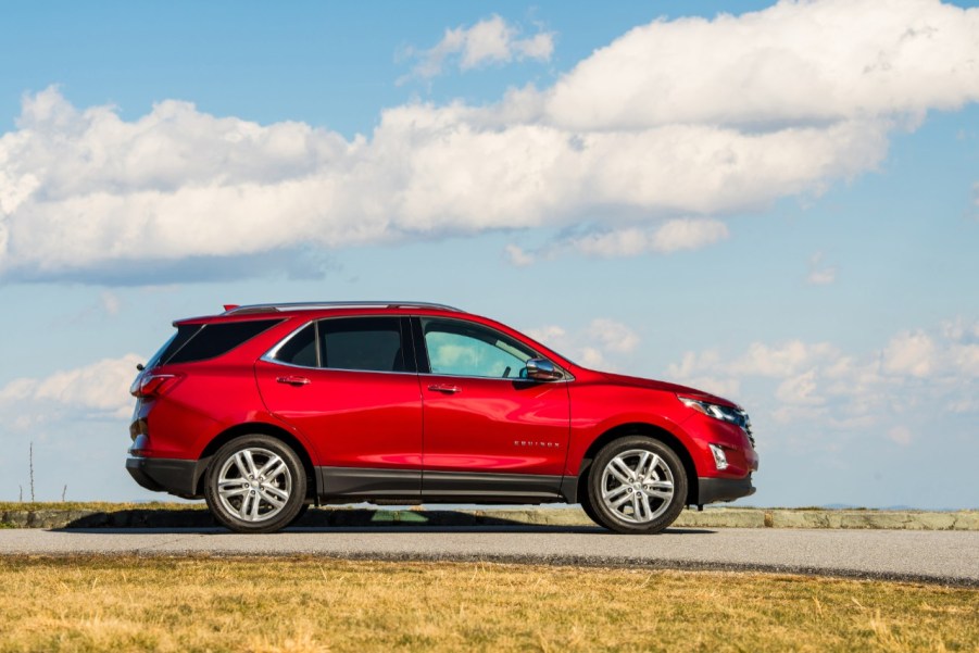 The 2020 Chevrolet Equinox drives along a road