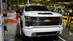 A 2020 Chevrolet Silverado on the assembly line