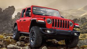 2020 Jeep Wrangler EcoDiesel climbing over rocks