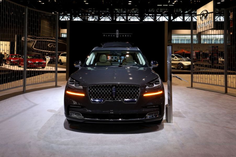 A 2020 Lincoln Aviator on display