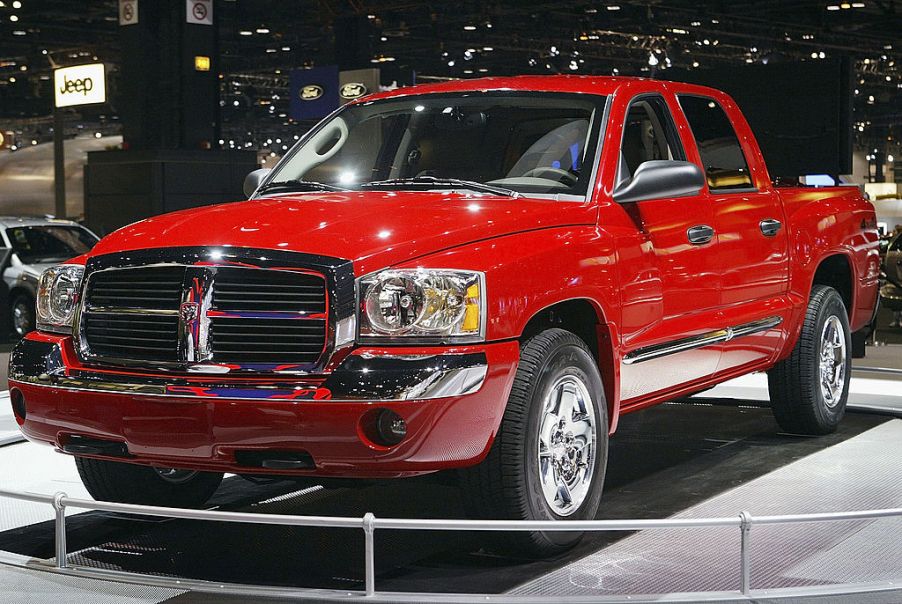 A new Dodge Dakota on display at an auto show