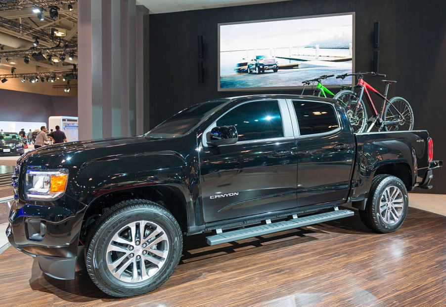 GMC's mid-size truck, the Canyon, on display