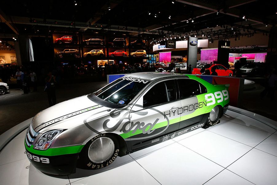 A Ford hydrogen powered car on display