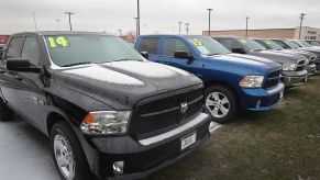 RAM 1500 trucks for sale at a dealership