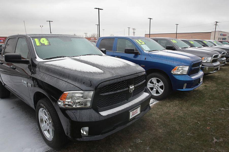 RAM 1500 trucks for sale at a dealership