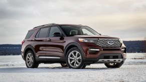 2020 Ford Explorer Platinum parked in snow