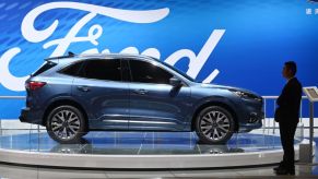 A Ford Escape on display at an auto show