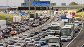 A gridlock city highway traffic jam shows why diesel regulations may be more important than ever before