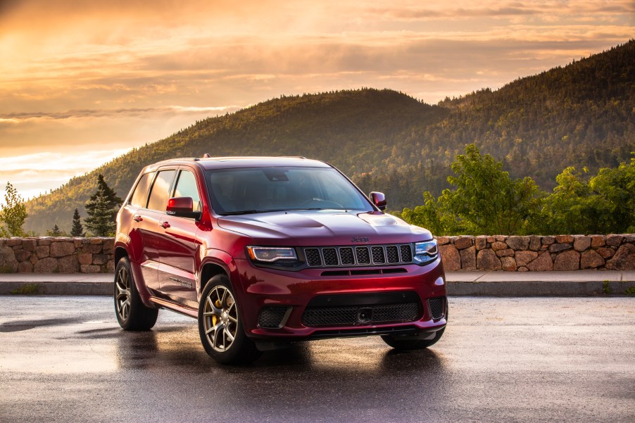 2020 Jeep Grand Cherokee Trackhawk parked near mountains