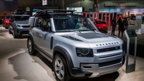 The Land Rover Defender on display at the AutoMobility LA event