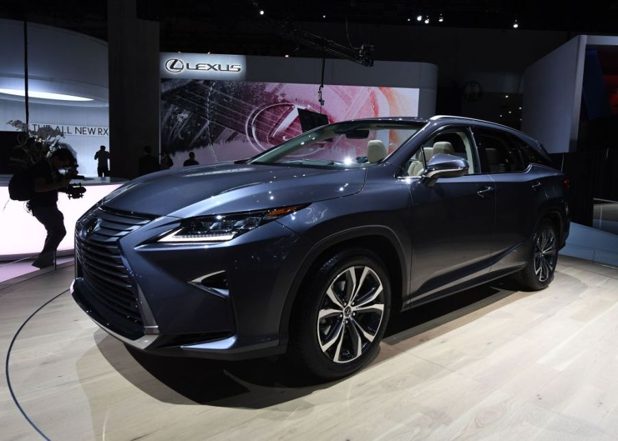 A Lexus RX on display at an auto show