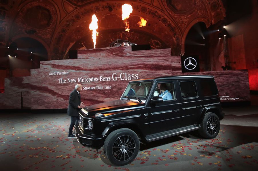 A Mercedes-Benz G-Wagen on display at an auto show