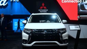 The Mitsubishi Outlander PHEV on display in Los Angeles