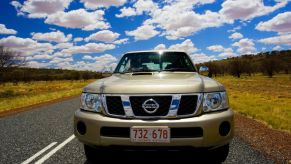 A Nissan Patrol driving down the highway