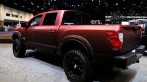 A Nissan's half-ton pickup truck, the Titan, on display