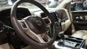 The interior of a Ram 1500 pickup truck