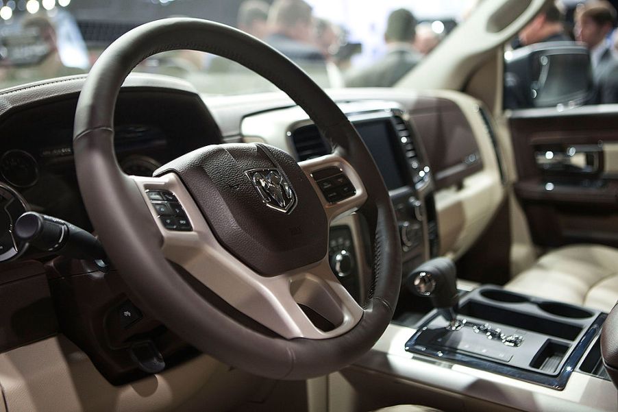 The interior of a Ram 1500 pickup truck