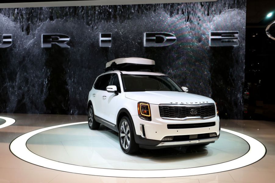 A Kia Telluride on display at the Chicago auto show