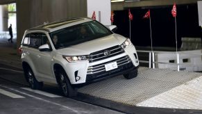 A Toyota Highlander on a test drive