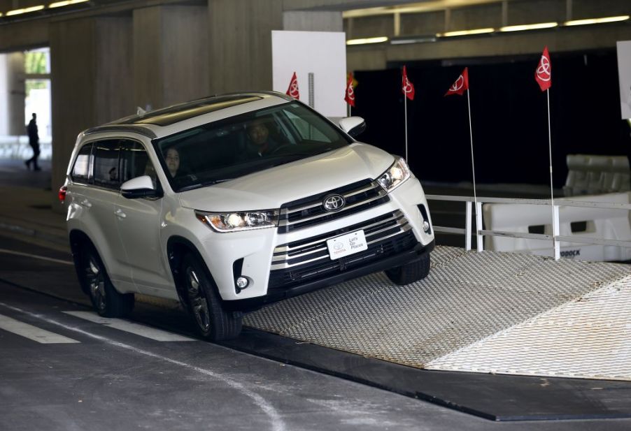 A Toyota Highlander on a test drive