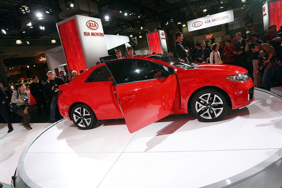 A 2010 Kia Forte on display at an auto show