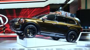 Kia Motors Telluride luxury SUV, due out in 2019 is on display in Los Angeles, California on November 29, 2018 at Automobility LA, formerly the LA Auto Show