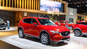 MAZDA CX-5 compact crossover SUV on display at Brussels Expo on January 9, 2020