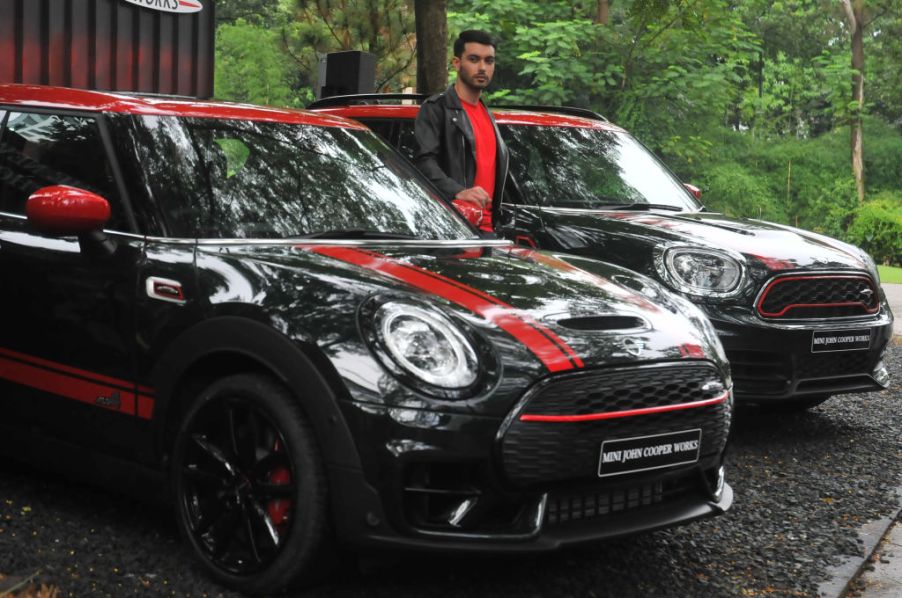 Two MINI Countryman SUVs on display